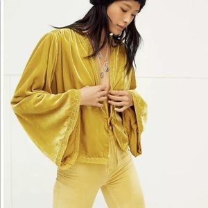 COPY - Free People Velvet Bed Jacket Oversize Bell Sleeve